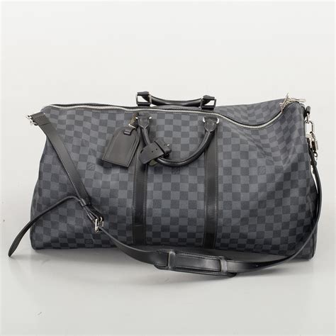 louis vuitton keepall bandouliere damier graphite 55 black graphite fake|Louis Vuitton Keepall 55 size.